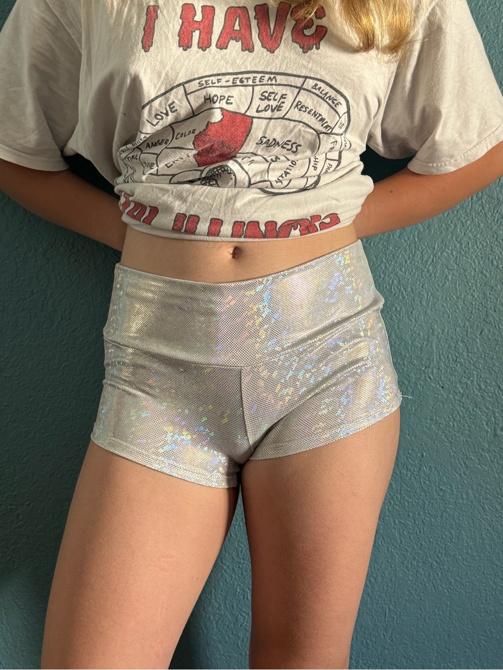 Funsigator size medium rave festival wear spandex shorts